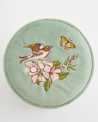 Fable Morning Song Bird Embroidered Round Jewelry Box
