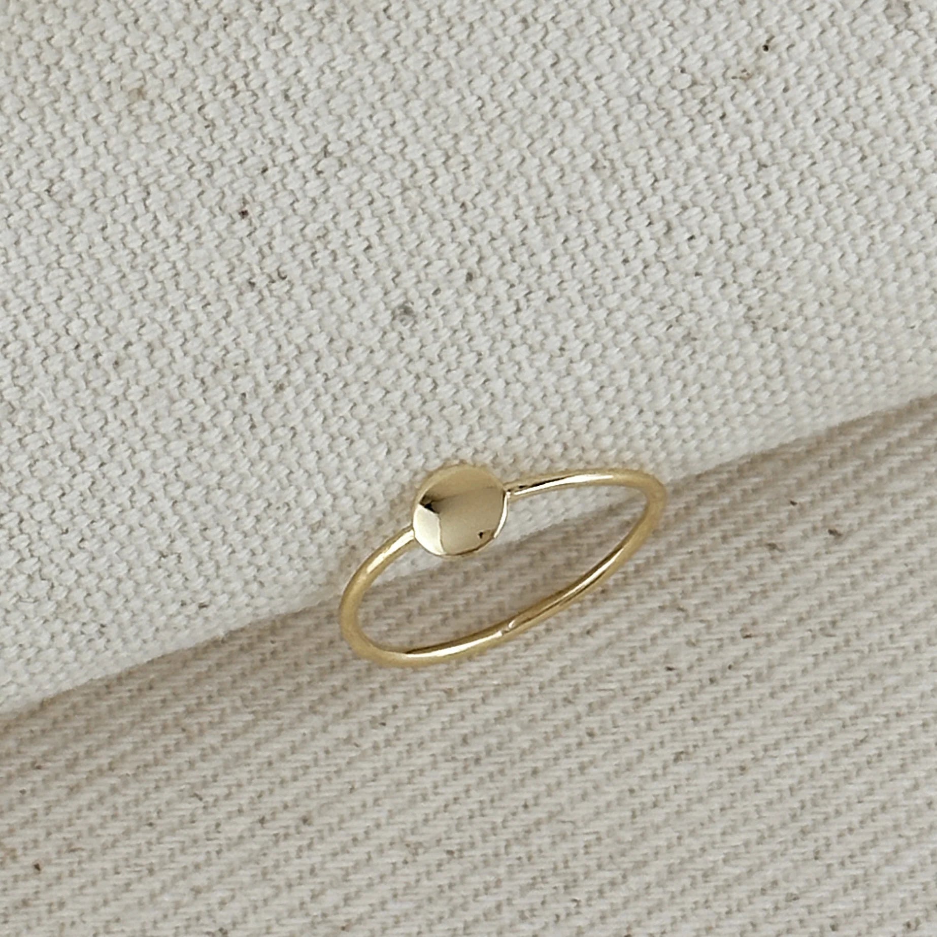 18k Gold Filled Slim Flat Disc Ring