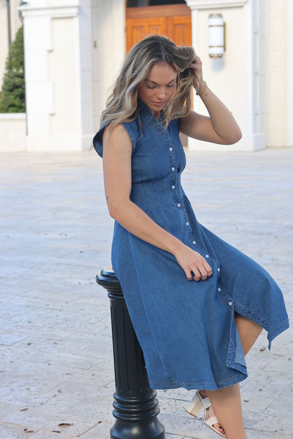 Blair Denim Midi Dress Denim / M