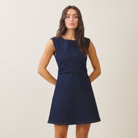 Carol Ruched Denim Dress