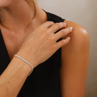 18k Gold Filled 3mm Baguette Cut Tennis Bracelet