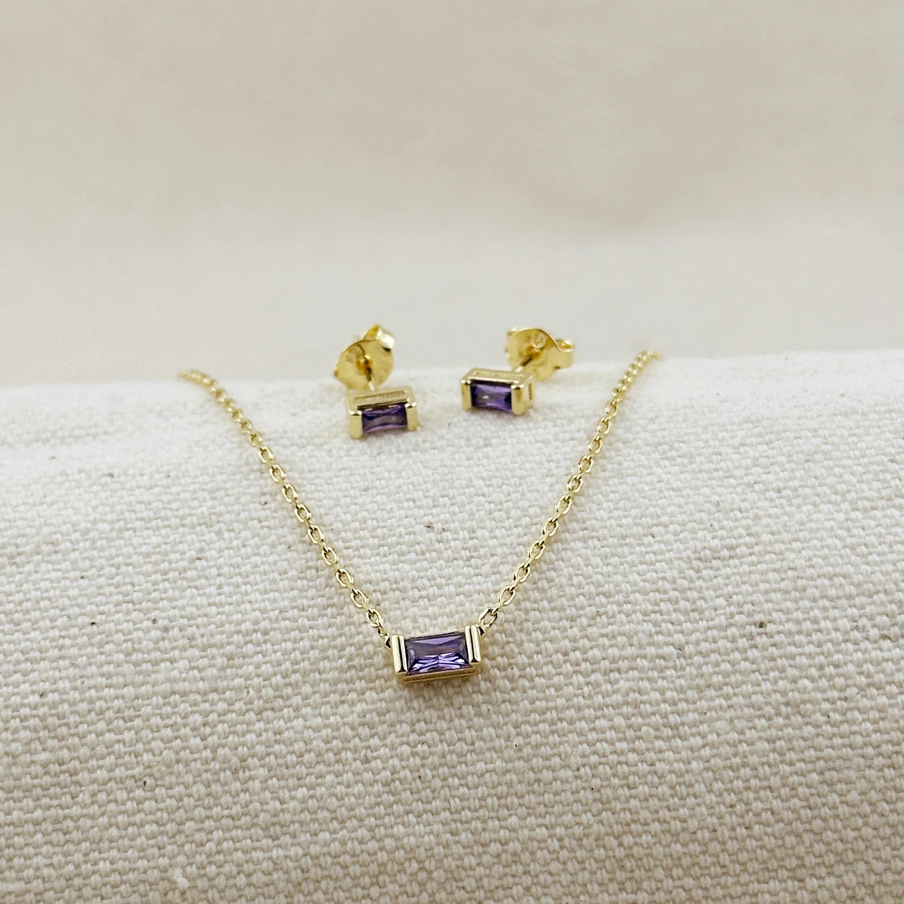 18k Gold Filled February Birthstone Earrings