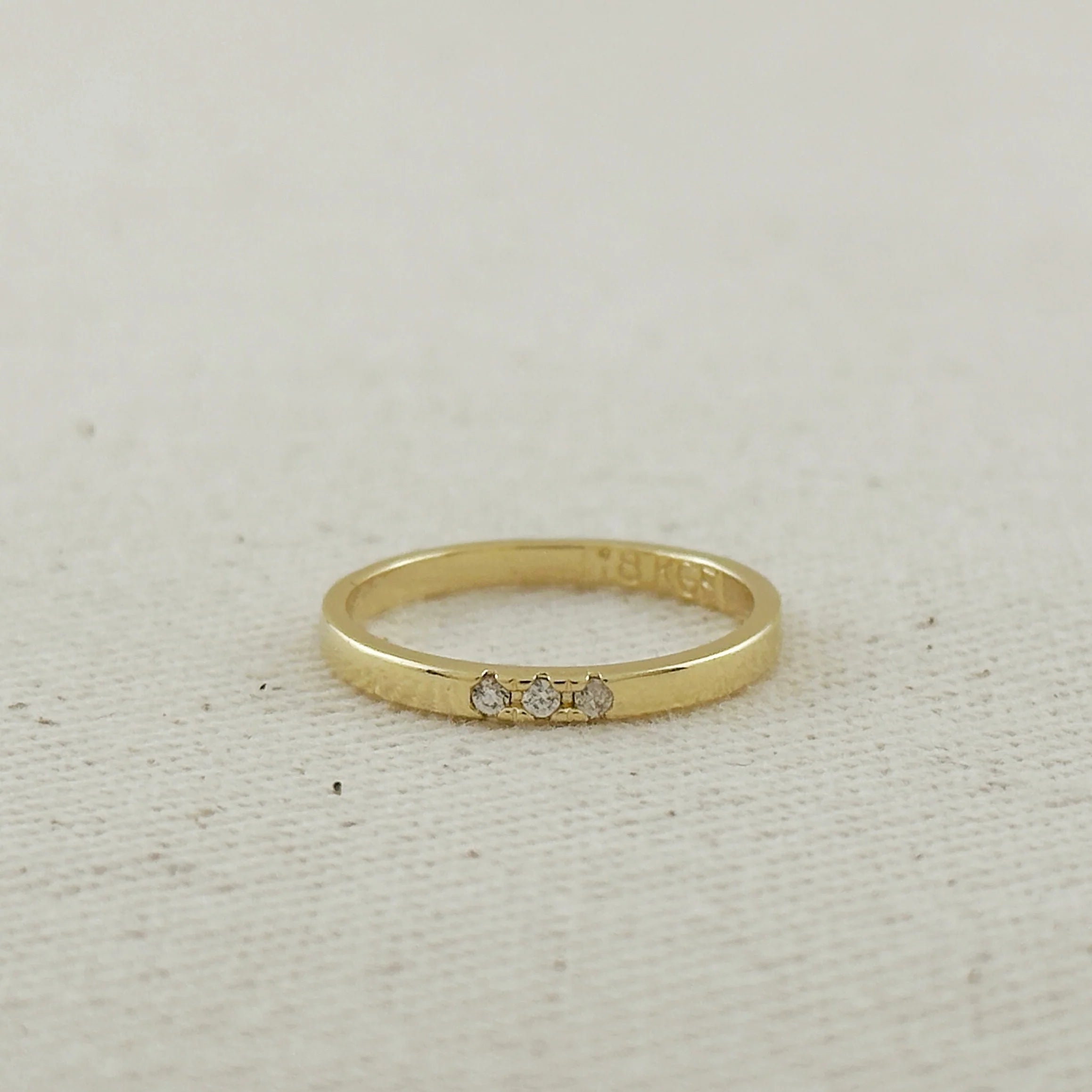 18k Gold Filled Delicate CZ Band Ring