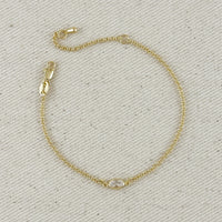 18k Gold Filled Solitaire Bracelet