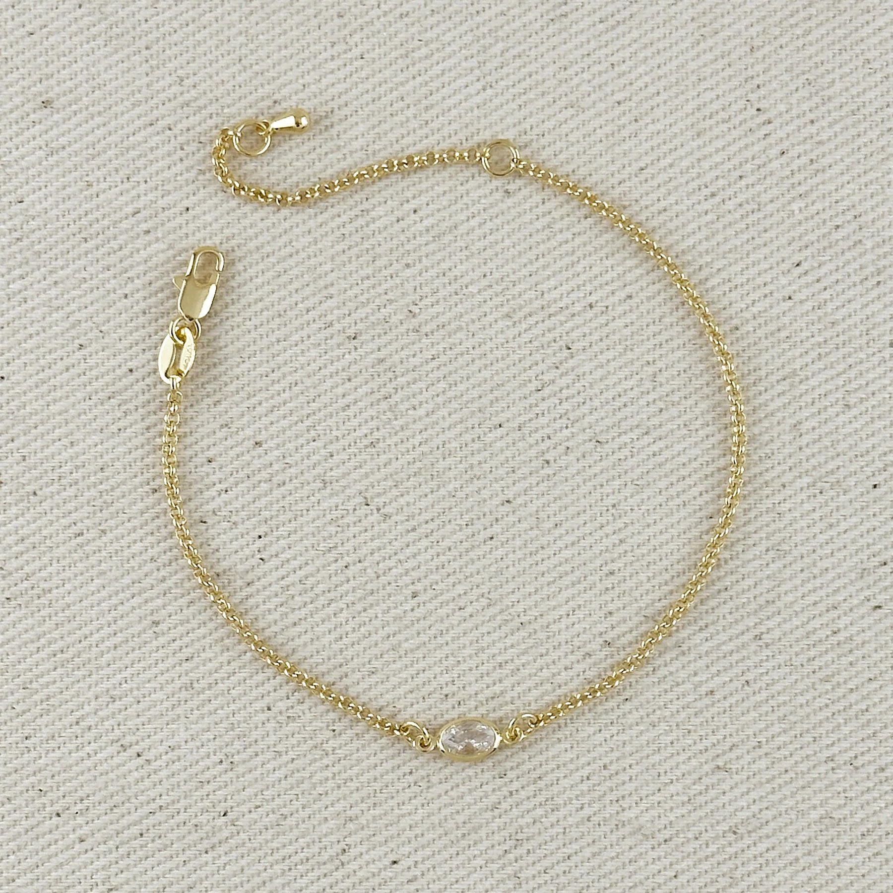 18k Gold Filled Solitaire Bracelet