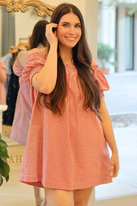 Chloe Linen Gingham Dress