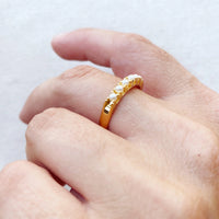 18k Gold Filled Small Synthetic Pearls Ring