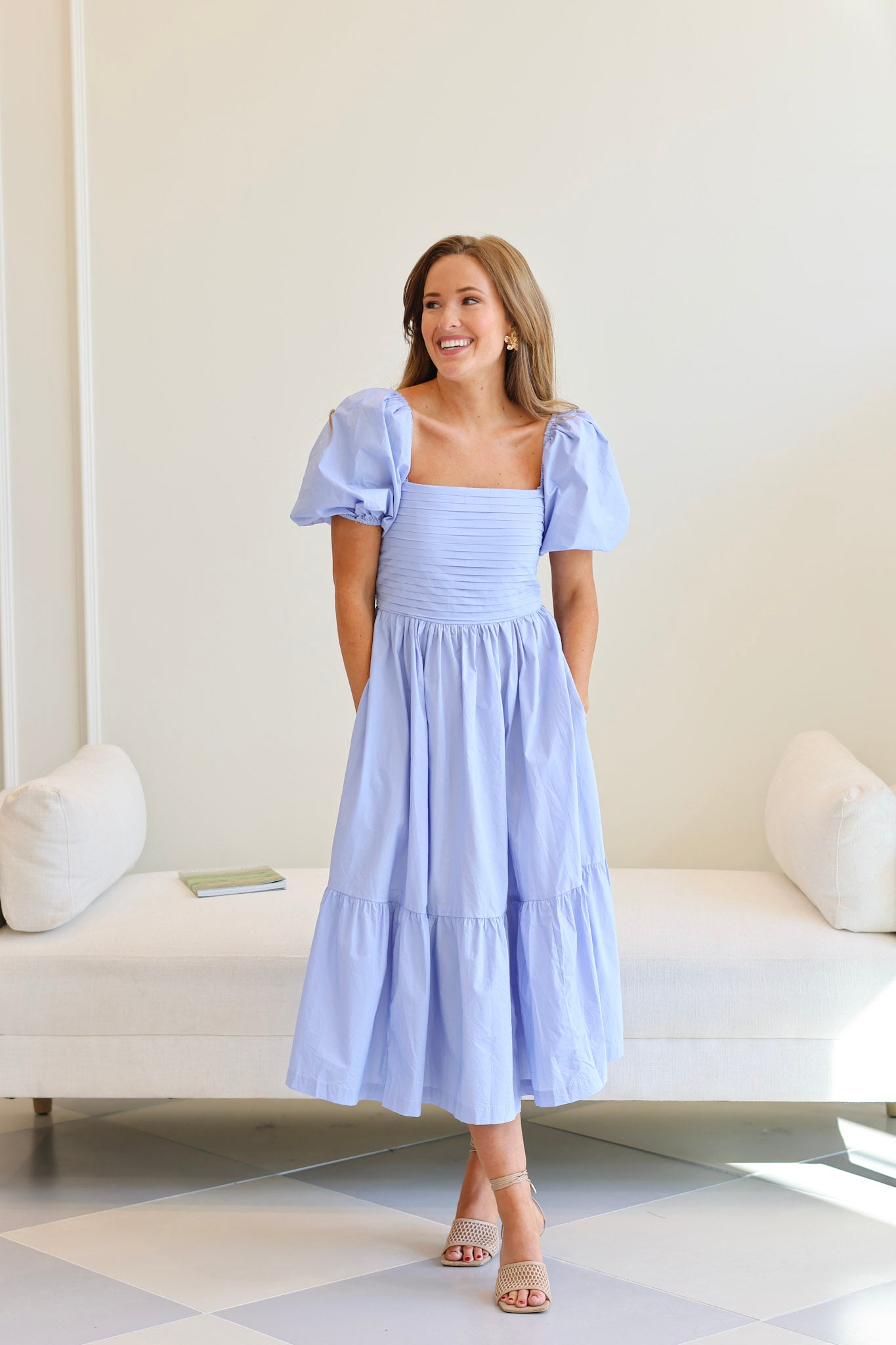Emilie Cotton Midi Dress *Savannah Taylor Exclusive* Blue / XS Emilie Cotton Midi Dress *Savannah Taylor Exclusive* Blue / XS