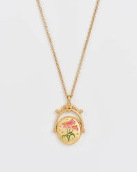 Vintage Initial Gold Spinner Necklace