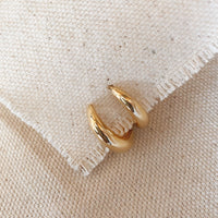 18k Gold Filled Artisan Style Clicker Hoop Earrings -
