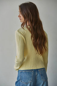 Rianna Cable Sweater Cotton Button Down Cardigan Top