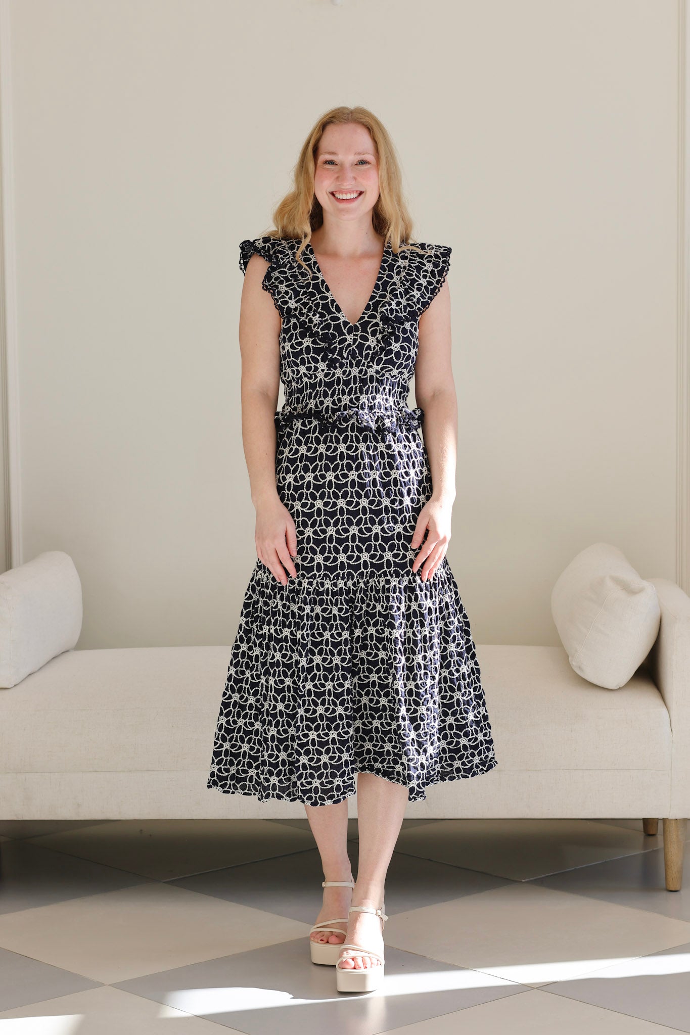 cindy midi dress Cindy Floral Tiered Midi Dress