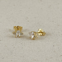 18k Gold Filled Oval CZ Stud Earrings