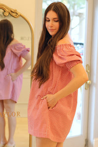 Chloe Linen Gingham Dress