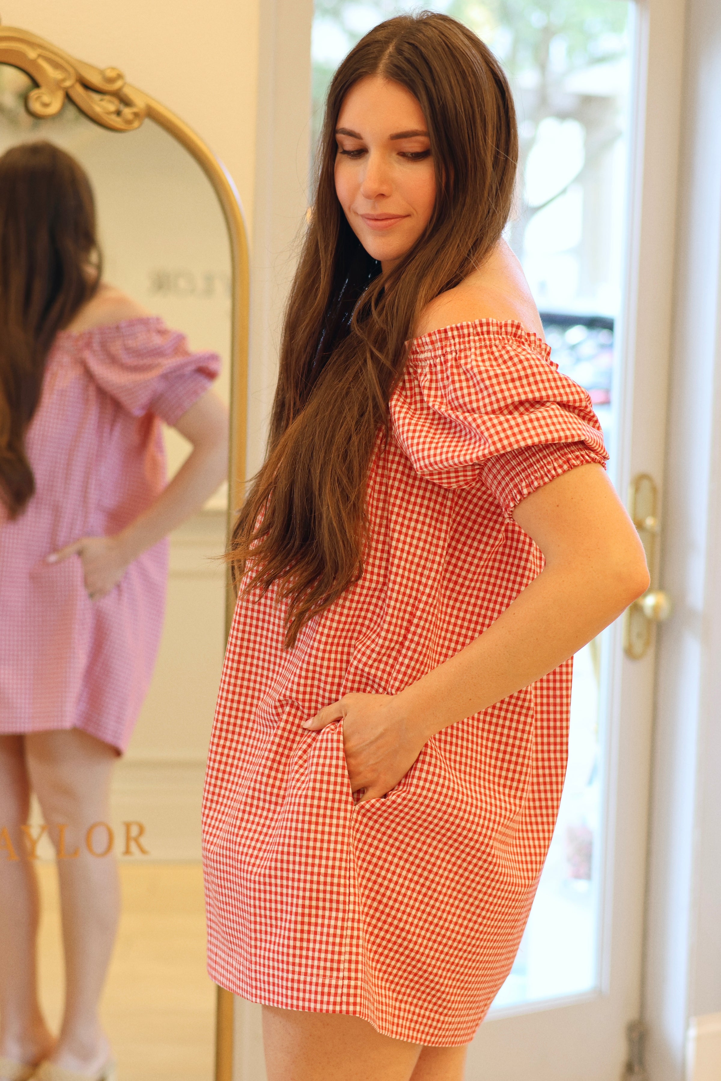 Chloe Linen Gingham Dress