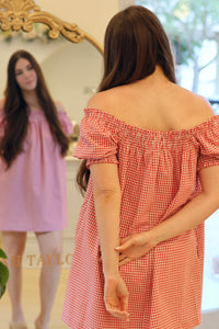 Chloe Linen Gingham Dress