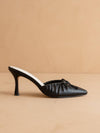 The Maven | Black Pointed Kitten Heel with Bow