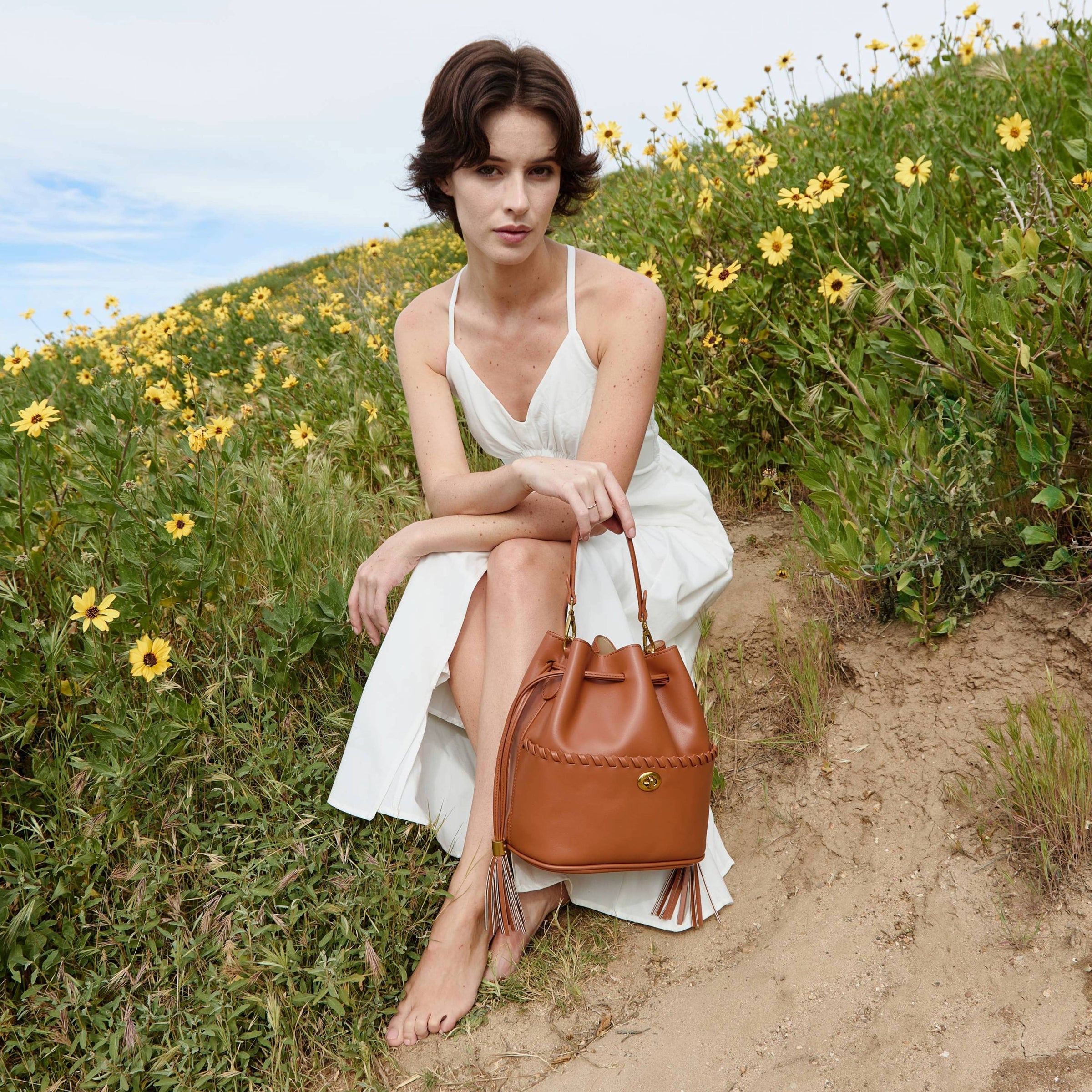 Janae Bone Recycled Vegan Leather Top Handle Bag
