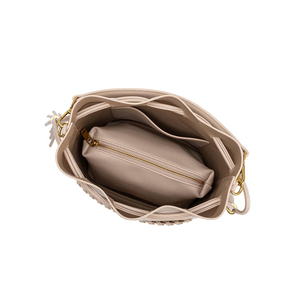 Janae Bone Recycled Vegan Leather Top Handle Bag
