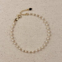 18k Gold Filled 3mm Pearl Bracelet