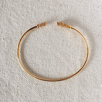 Dainty 18k Gold Filled Cuff Bracelet with CZ Stones