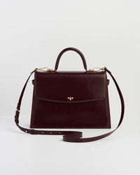 Fable Ruby Cherry Red Structured Medium Tote