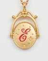 Vintage Initial Gold Spinner Necklace