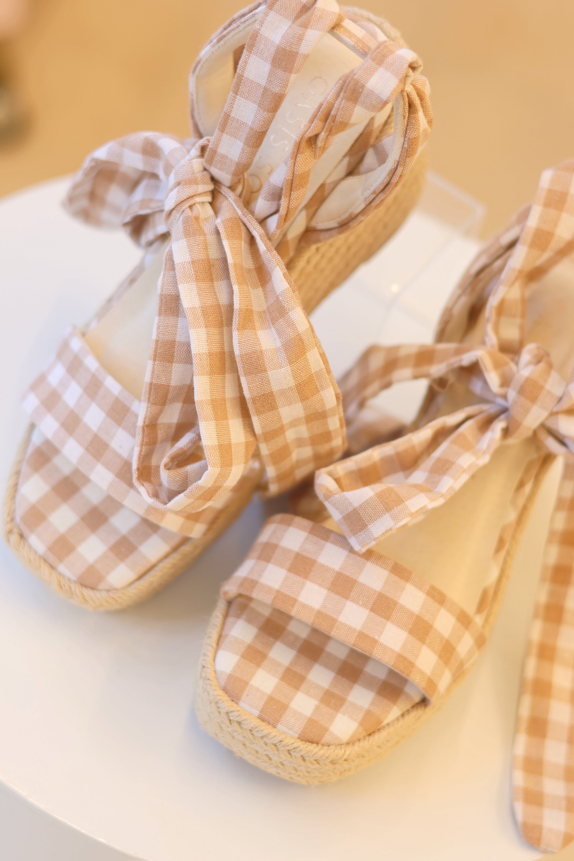 Oceana Gingham Wrap Wedge