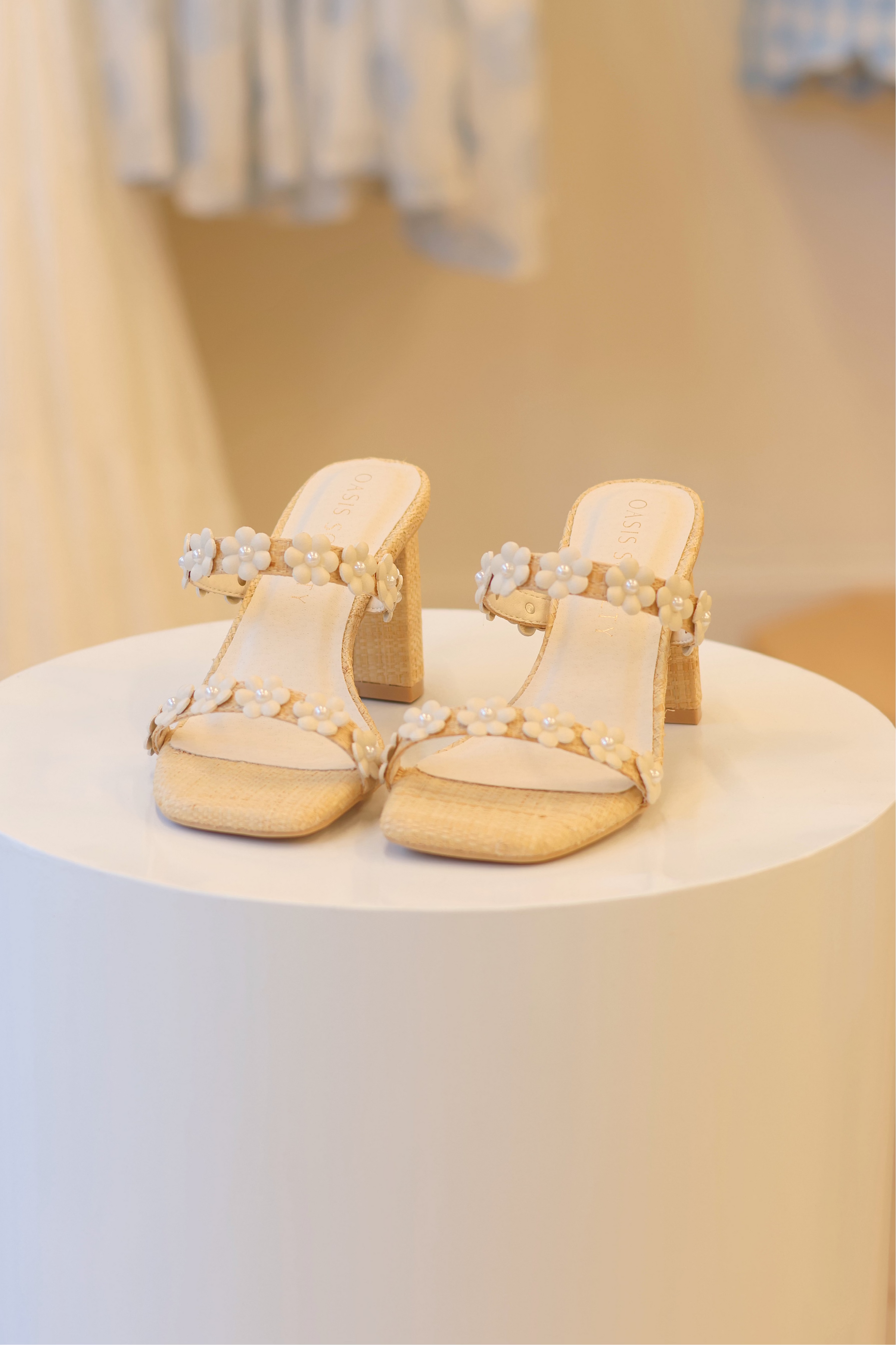 Feliza Floral Raffia Heel