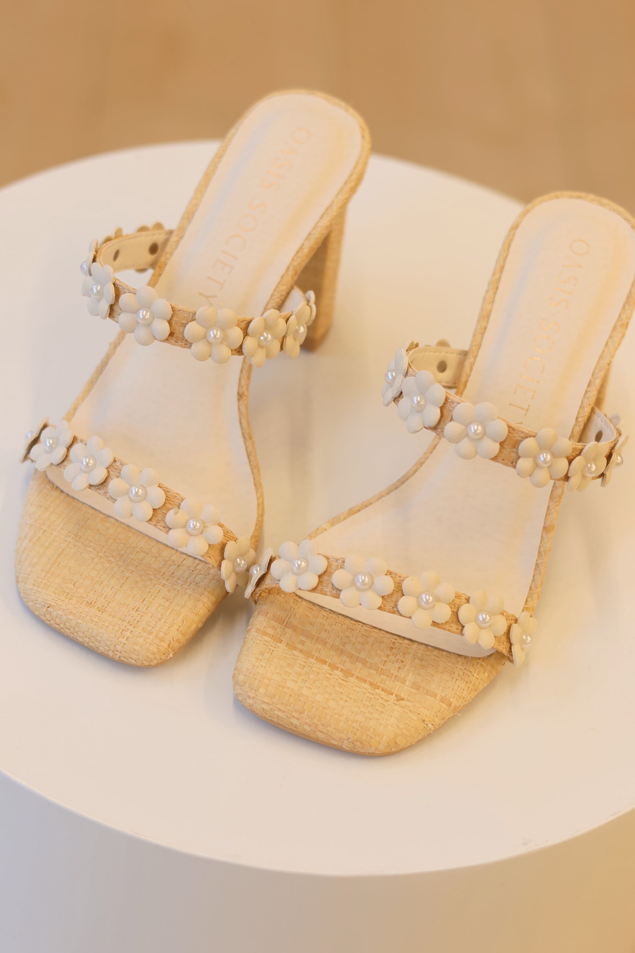 Feliza Floral Raffia Heel