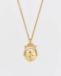 Vintage Initial Gold Spinner Necklace