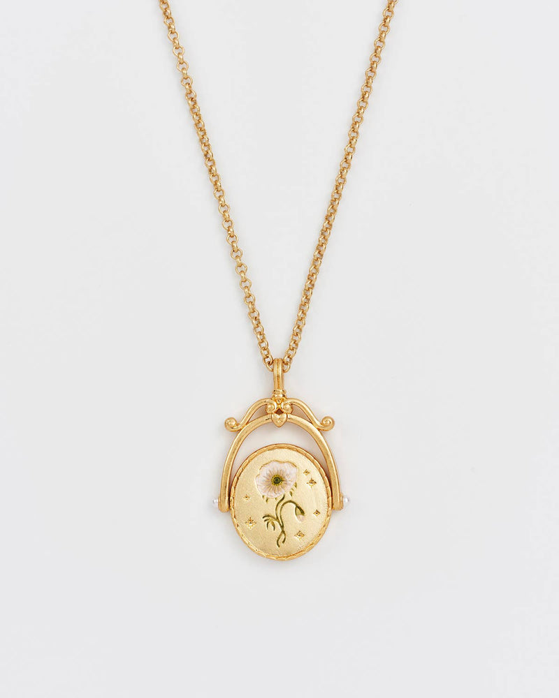 Vintage Initial Gold Spinner Necklace