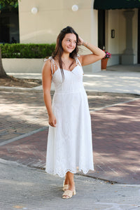 Marcey Cotton Eyelet Midi Dress