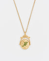 Vintage Initial Gold Spinner Necklace