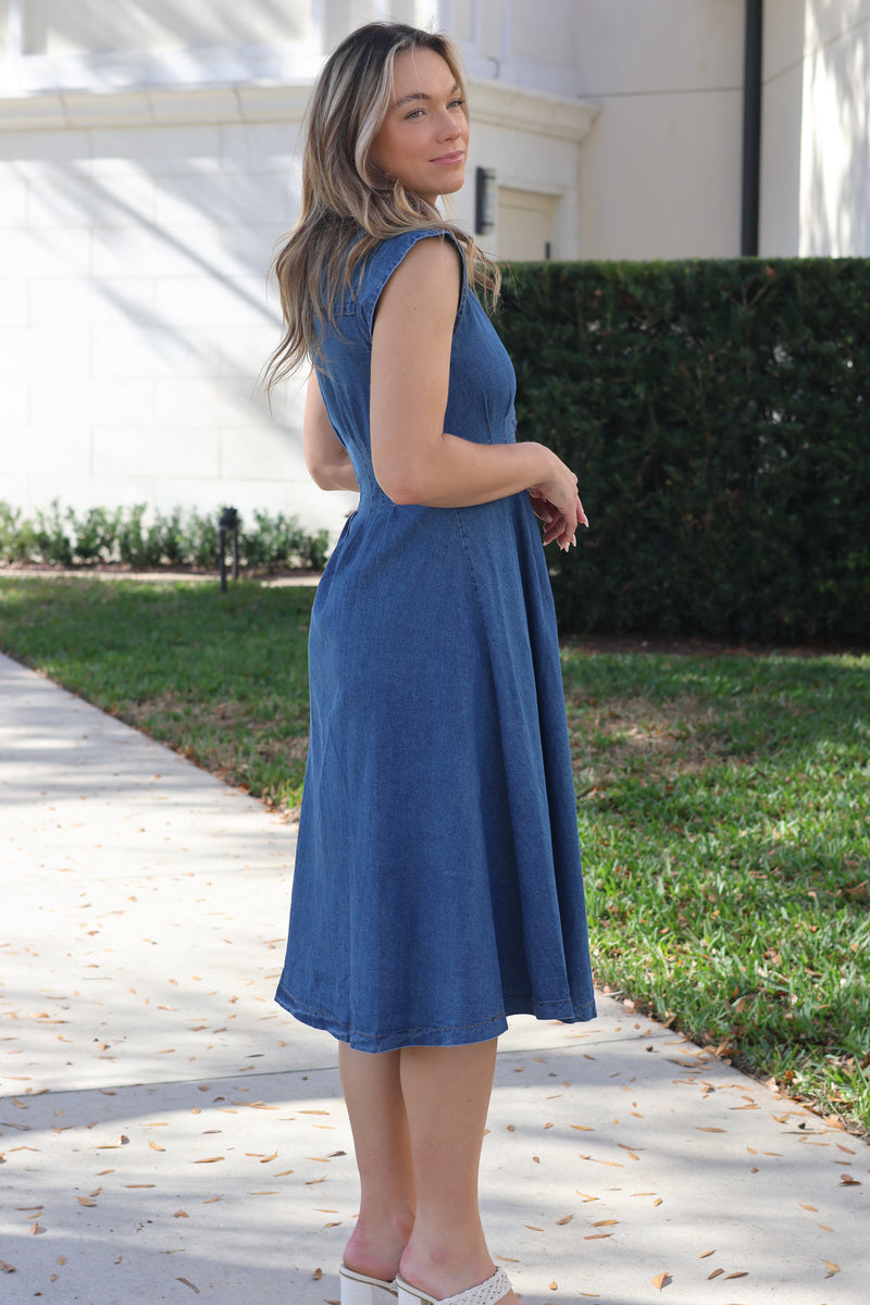 Blair Denim Midi Dress Denim / M