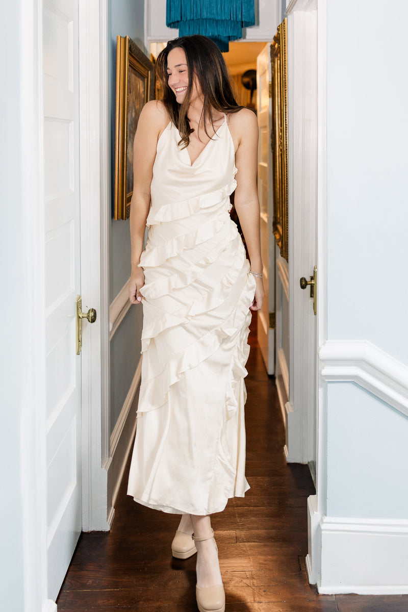 taylor satin maxi dress Taylor Satin Maxi Dress - Black