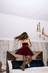 Rosette Velvet Holiday Mini Dress