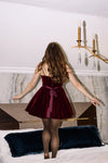 Rosette Velvet Holiday Mini Dress