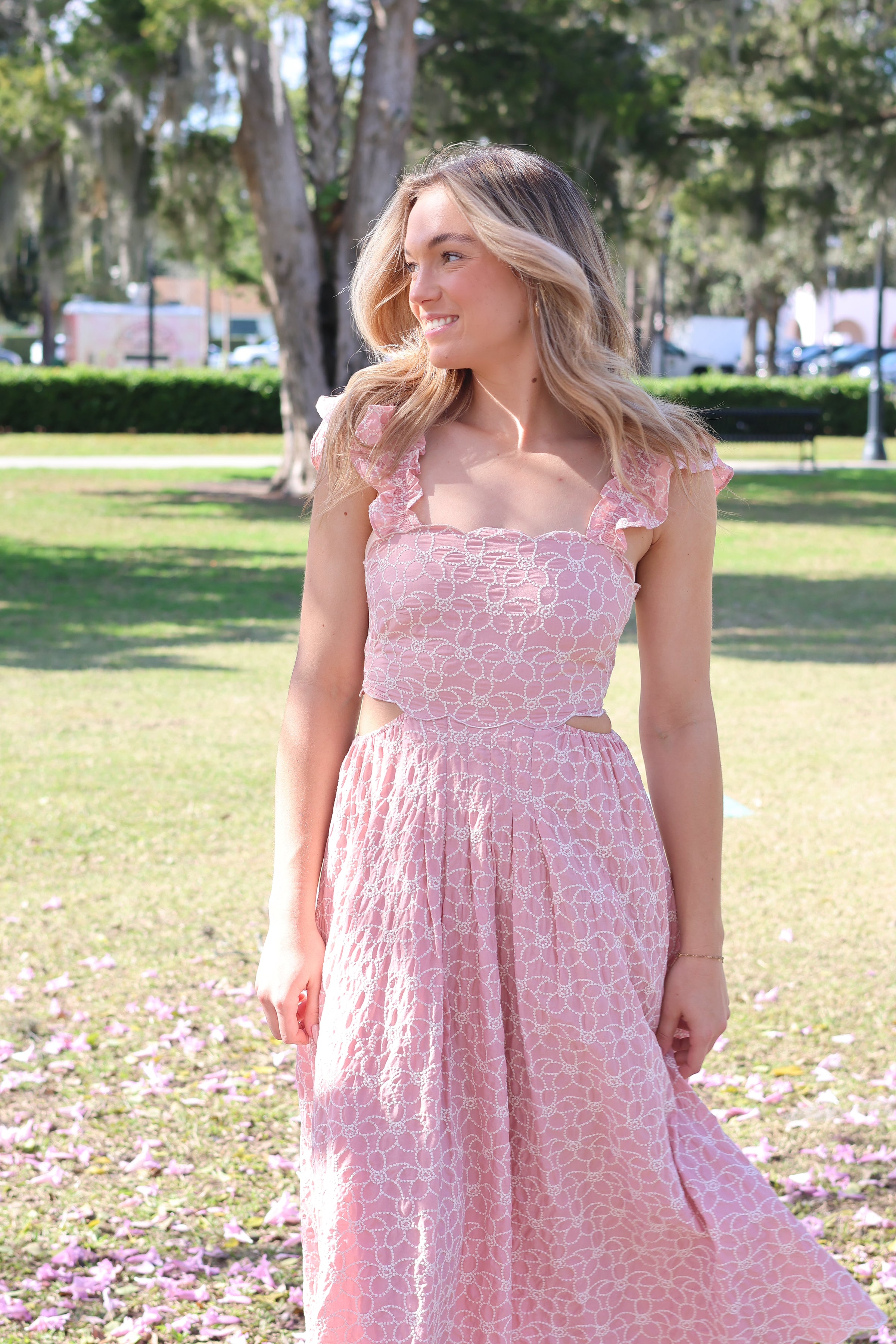 cotton spring dress Artisan Embroidered Cotton Dress, 'Spring Sonata'