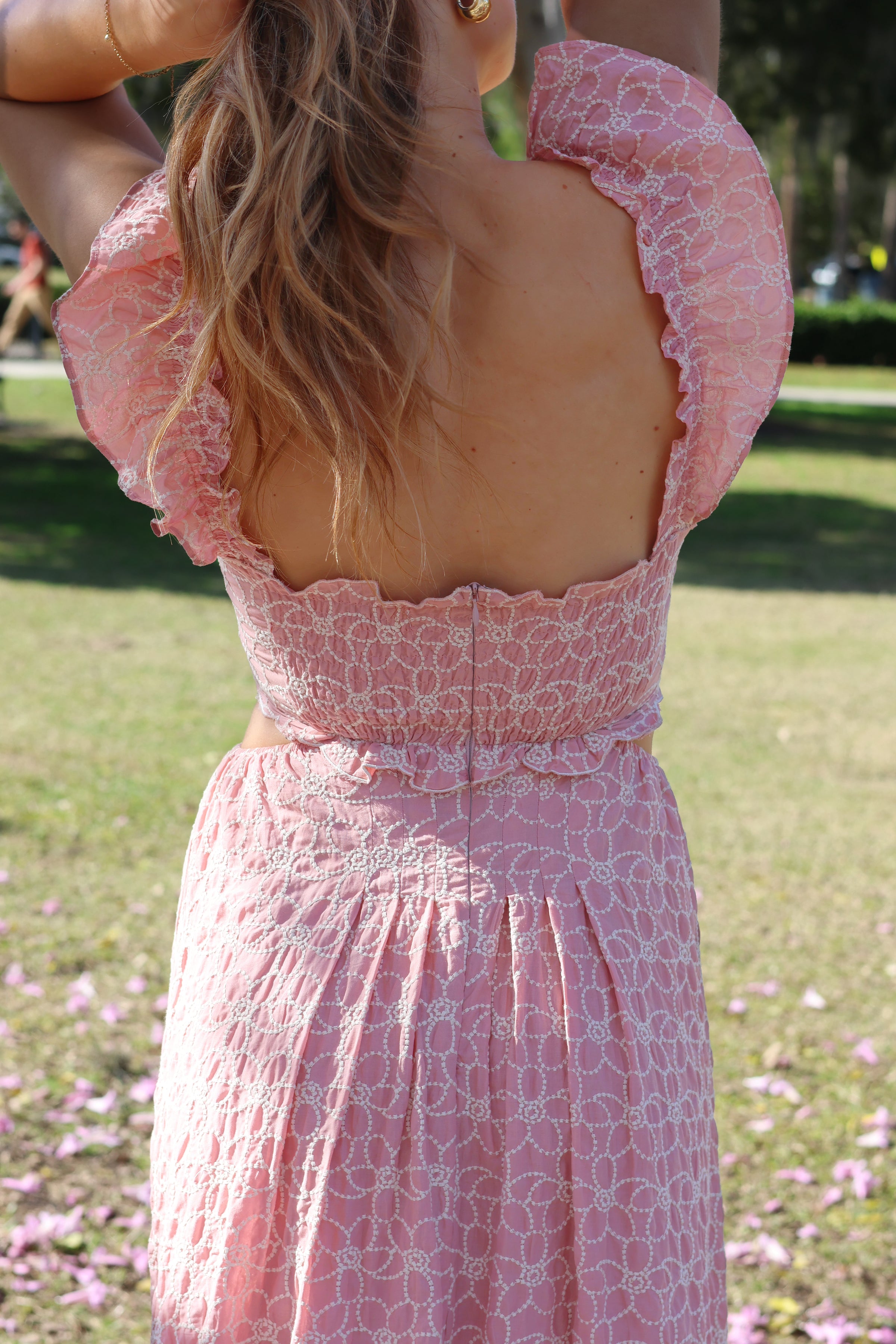 Chelsea Cotton Spring Midi Dress BLUSH / L Chelsea Cotton Spring Midi Dress BLUSH / L
