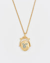 Vintage Initial Gold Spinner Necklace