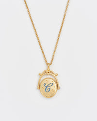 Vintage Initial Gold Spinner Necklace