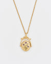 Vintage Initial Gold Spinner Necklace
