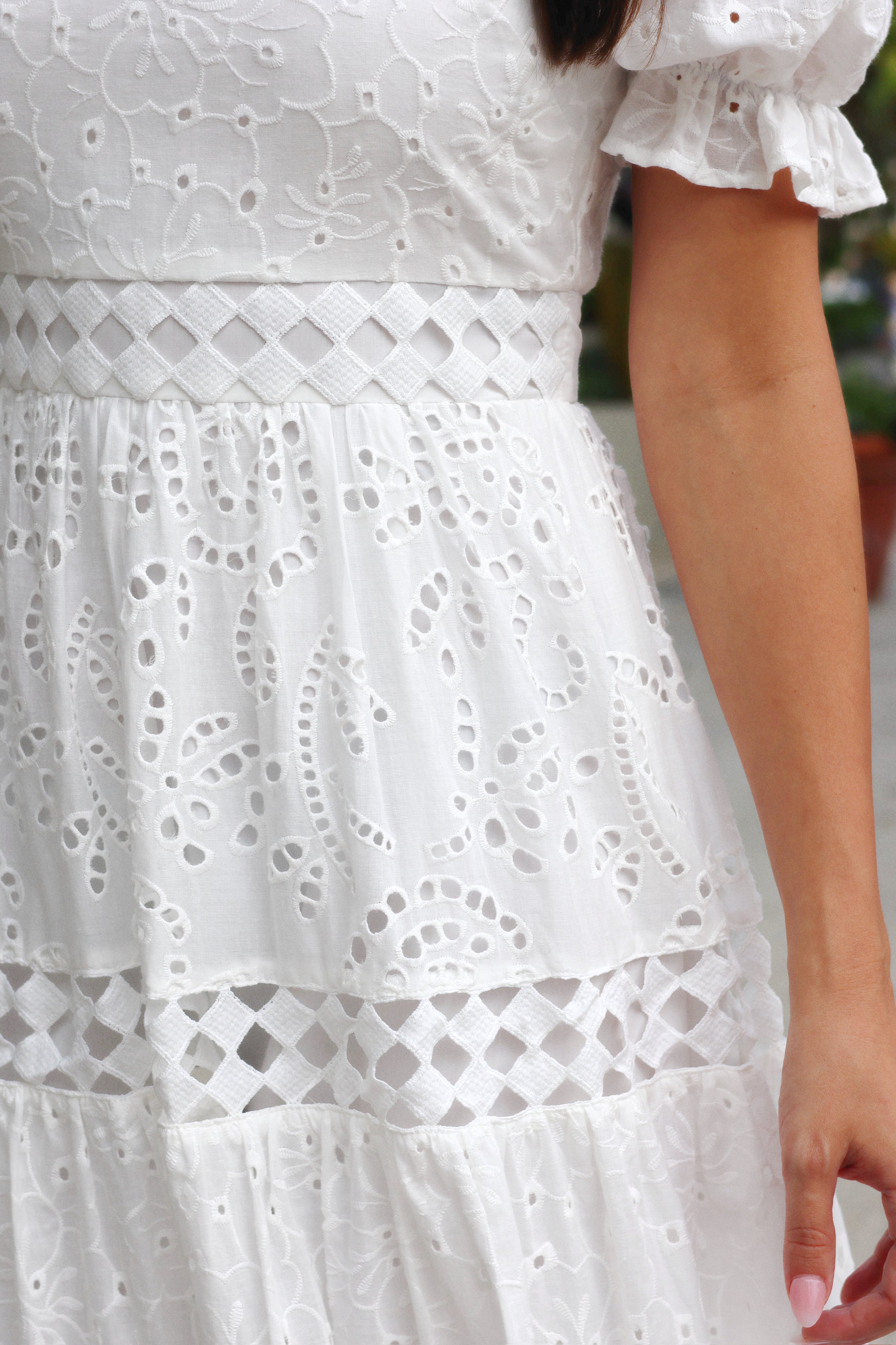 Delphine Cotton Eyelet Maxi Dress