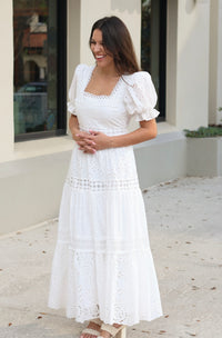Delphine Cotton Eyelet Maxi Dress