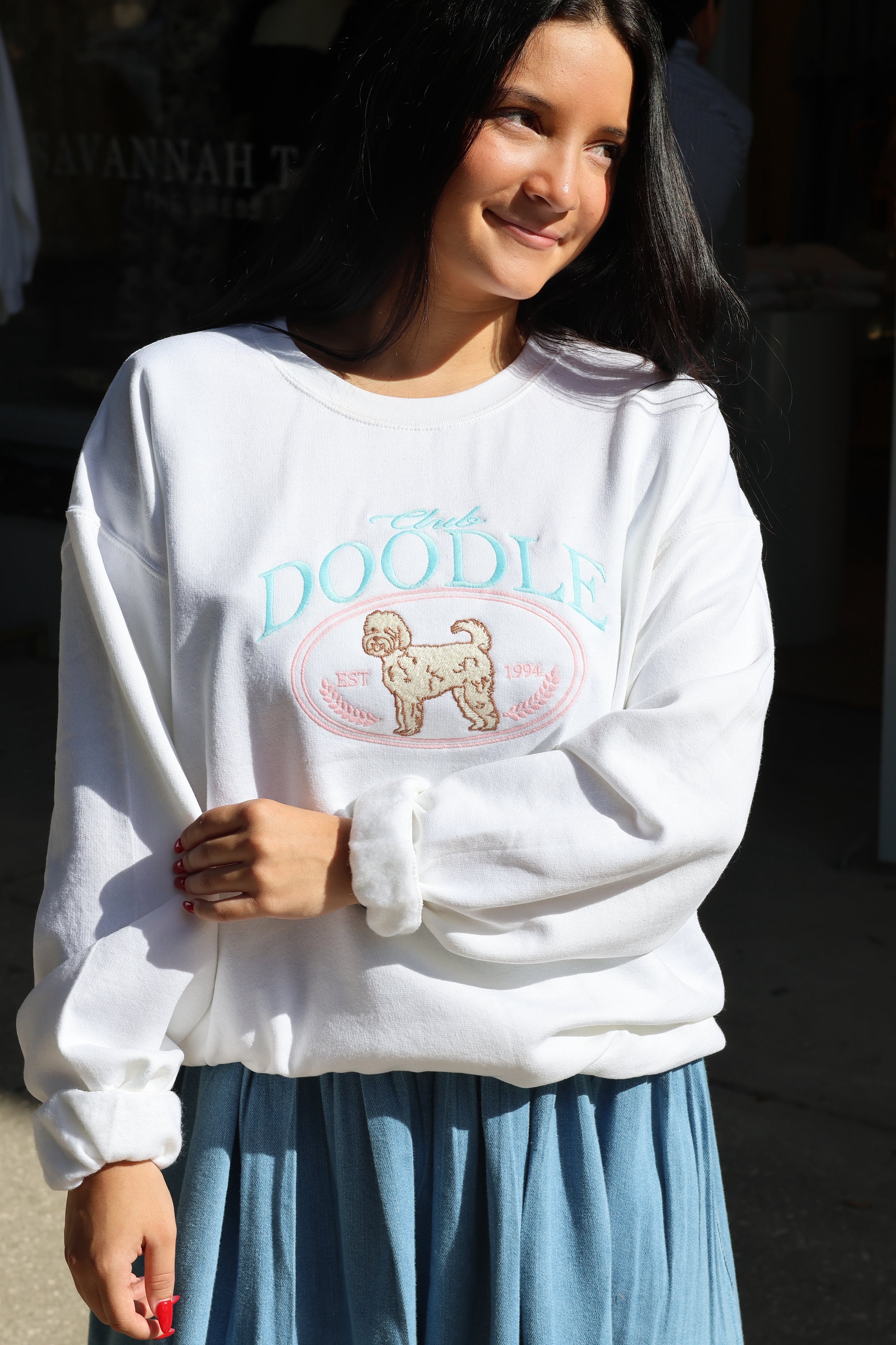 Club Doodle Embroidered Sweatshirt – Savannah Taylor Club Doodle Embroidered Sweatshirt – Savannah Taylor