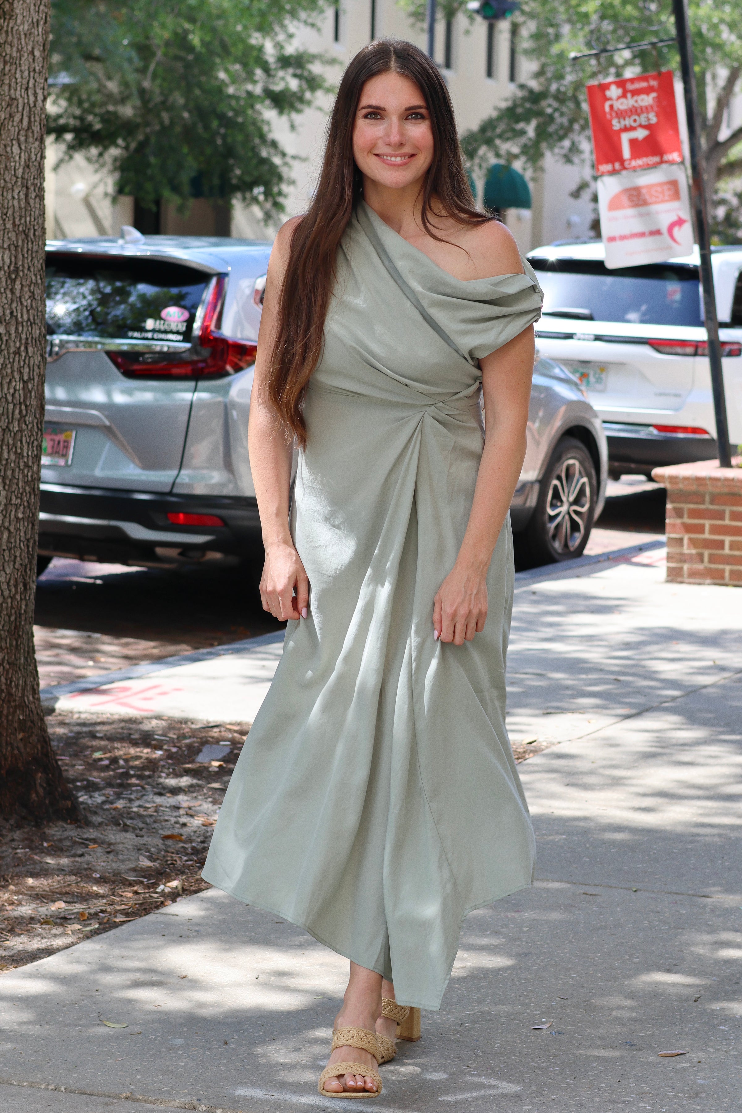 Heron Spring Party Dress Green / L