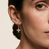18k Gold Filled CZ Flower Hoop Earrings