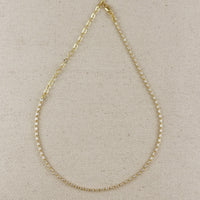 18k Gold Filled 1.5mm Baguette Tennis Necklace