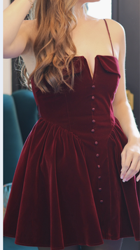 Rosette Velvet Holiday Mini Dress